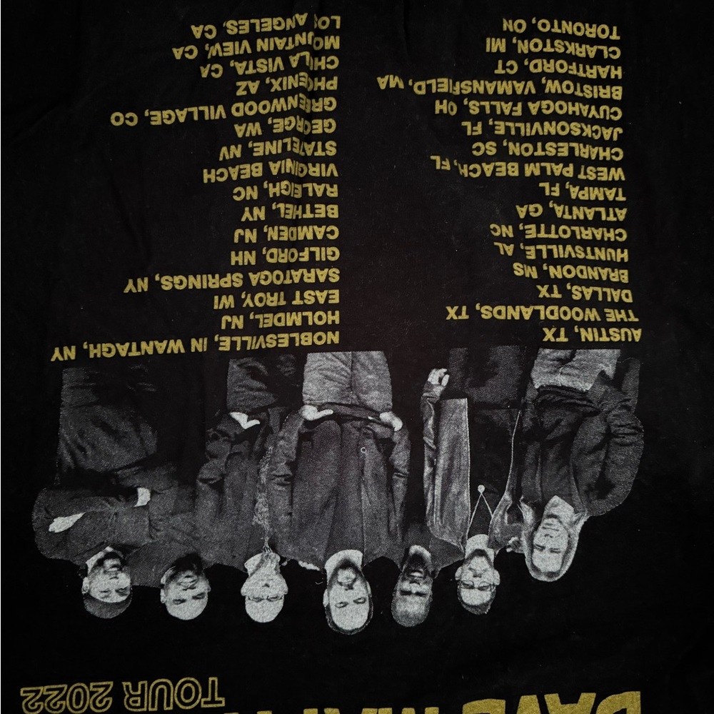 DAVE MATTHEWS 2022 TOUR T-SHIRT W/ CITY NAMES. MENS LARGE. VINTAGE GRAPHIC TEE - Picture 5 of 5